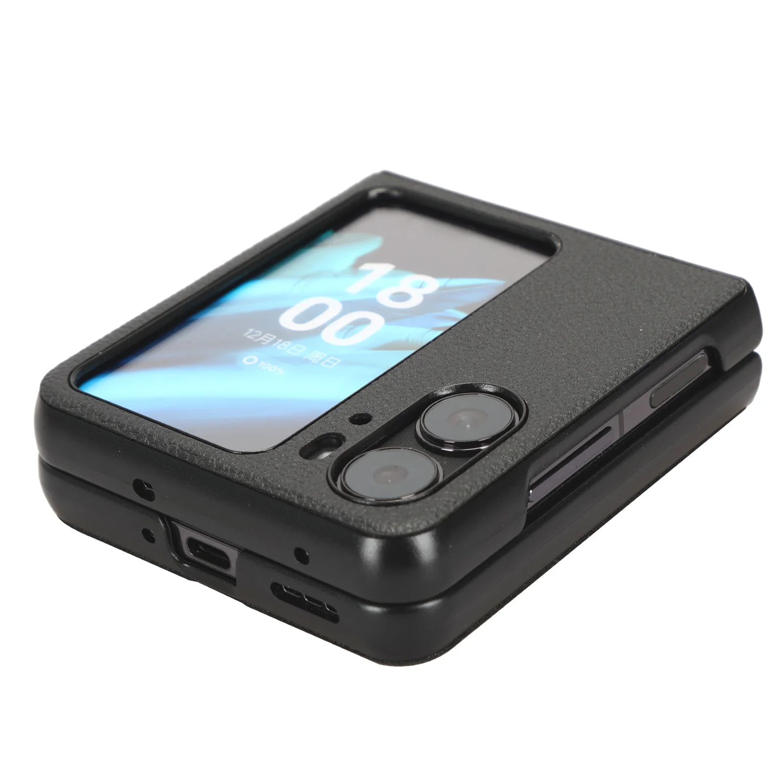 Роскошный противоударный чехол из искусственной кожи Clemence для Oppo Find N2 флип-чехол