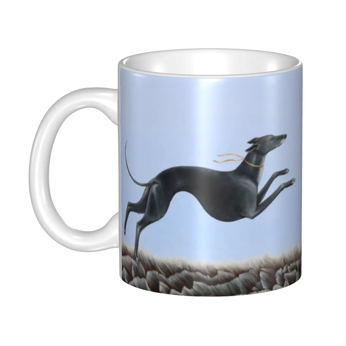 

Greyhound Jumping Coffee Mugs DIY Personalized Whippet Sihthound Dog Ceramic Tea Milk Mug Cup