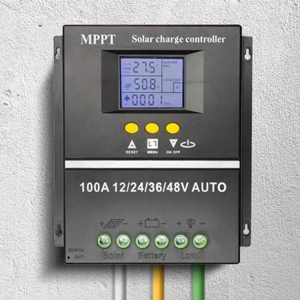 Контроллер заряда солнечной батареи MPPT 100 А с ЖК-дисплеем для панели 12 В 24 36 48 и