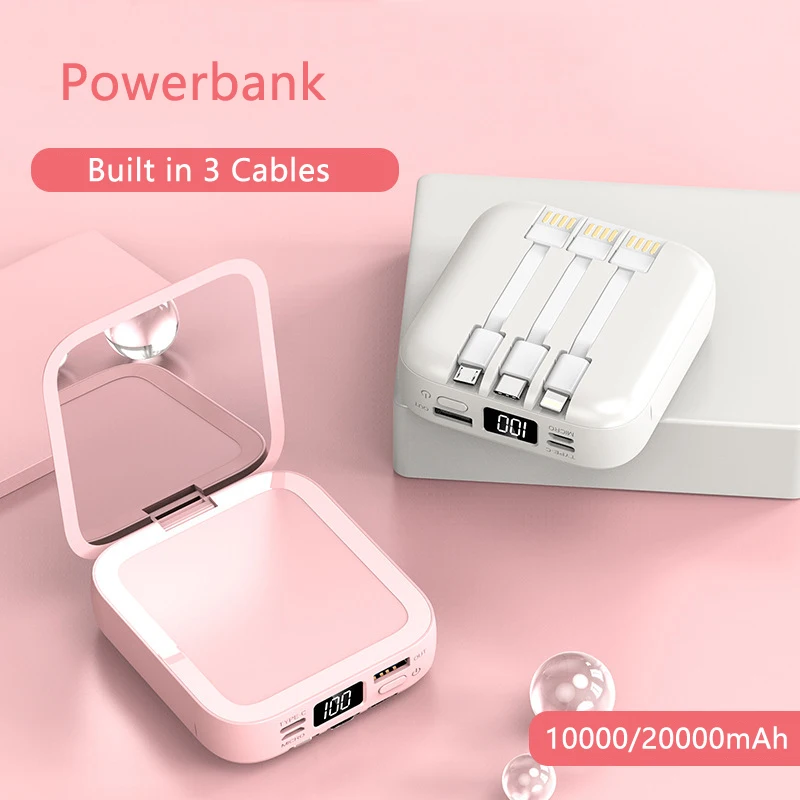 

Внешний мини-аккумулятор с кабелем Micro USB Type-C, 20000 мАч