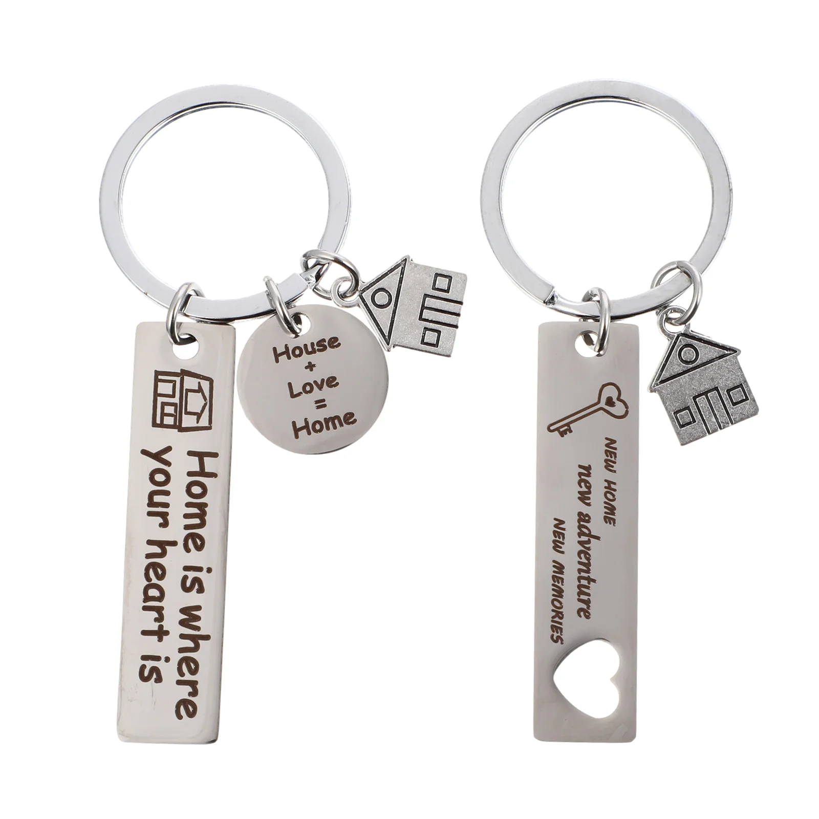 

2 Pcs First Home Keychain Keyrings Car Keys New Home Key Ring Couples Keychain House Keychain Metal Keychain Charm