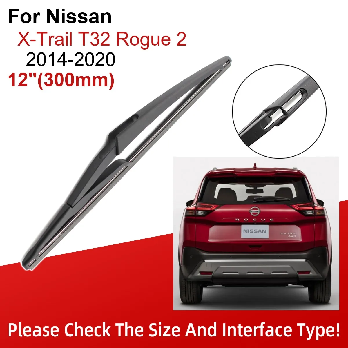 Щетки стеклоочистителя Передние Задние для Nissan X-Trail T32 Rogue 2 2014-2020 26 + 17 12 дюймов 2016