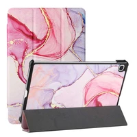for samsung tab s6 lite case marble pattern magnet flip sleeve tablet stand holder shockproof shell protective cover