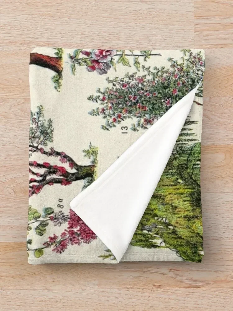 Adolphe Millot - jardin Arbres 02-винтажное французское растительное иллюстрационное одеяло