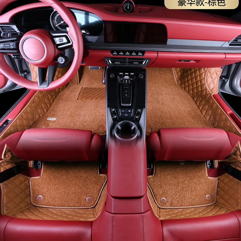 

Custom Fit luxury Car floor mats For Porsche panamera 4 /5 seats 2017 2018 2019 2020 2021 2022 Waterproof protection good carpet