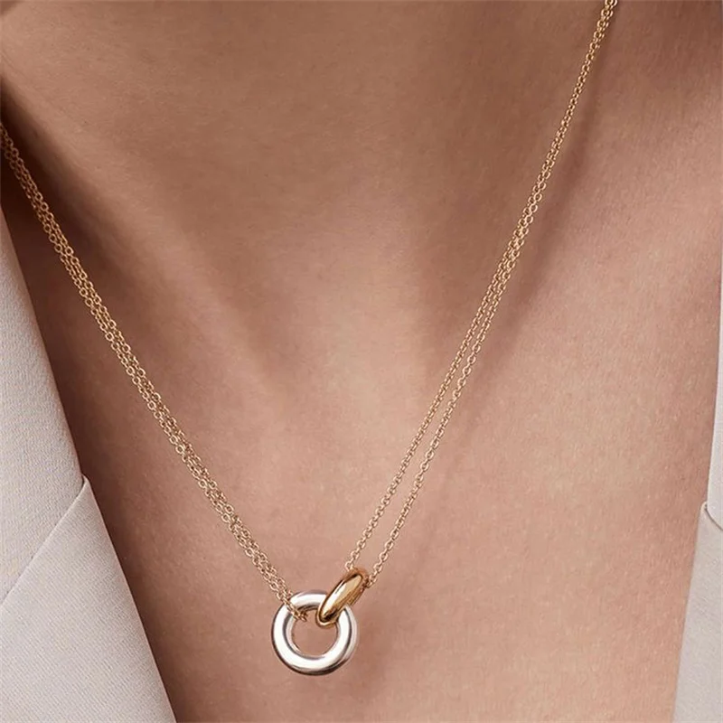 Orazio Pendant Necklace For Women 14K Gold Stainless Steel Trendy O-Chain Choker Fashionable Jewelry for Festivals and Parties