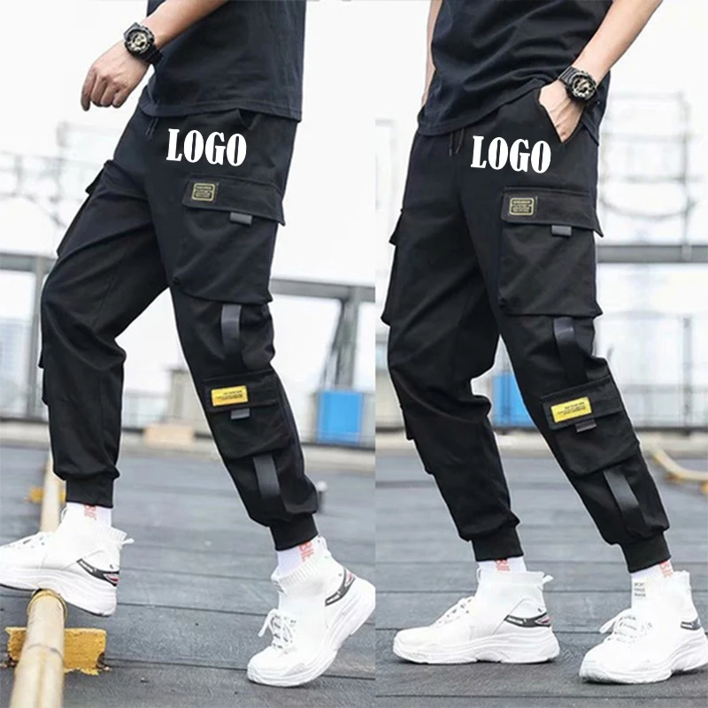 Customized Cargo Pants Men Pants Street Fashion Hip Hop Elastic Feet Joggers Harajuku Sweatpant Comfort Trousersa images - 6