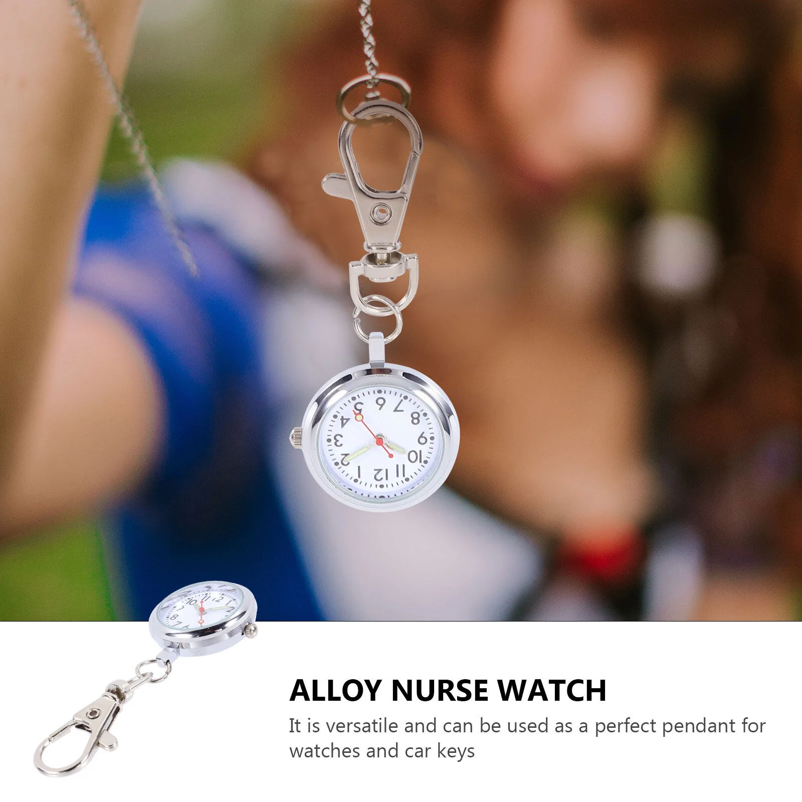 Nurse Table Mens Keychains Keyring Buckle Quartz Keychain Clip Pendant Strap Material: Alloy Child