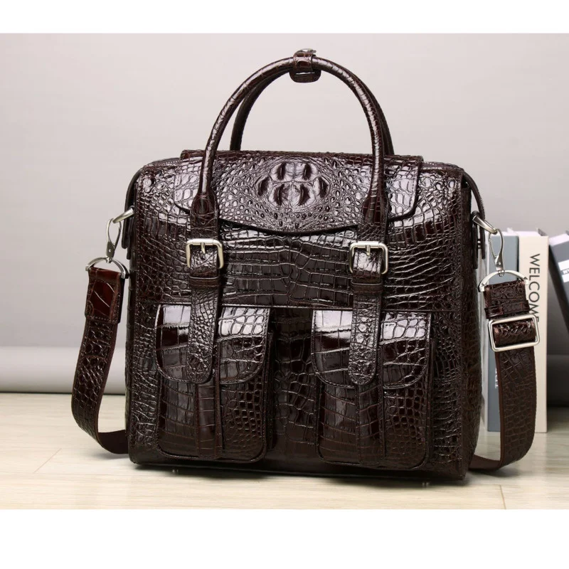 New Men's Luxury Business Briefcase High Quality Single Shoulder Bags Genuine Laptop Bag Leather Large Capacity Fashion Handbag