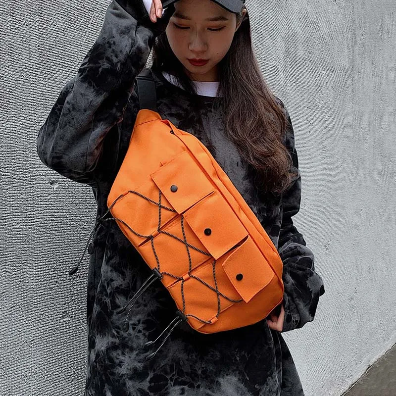 

Street Style Shoulder Crossbody Bag Chest Pack Unisex Trend Fanny Pack Oxford Waist Belt Bags Large Capacity Hip Hop Waist Bag