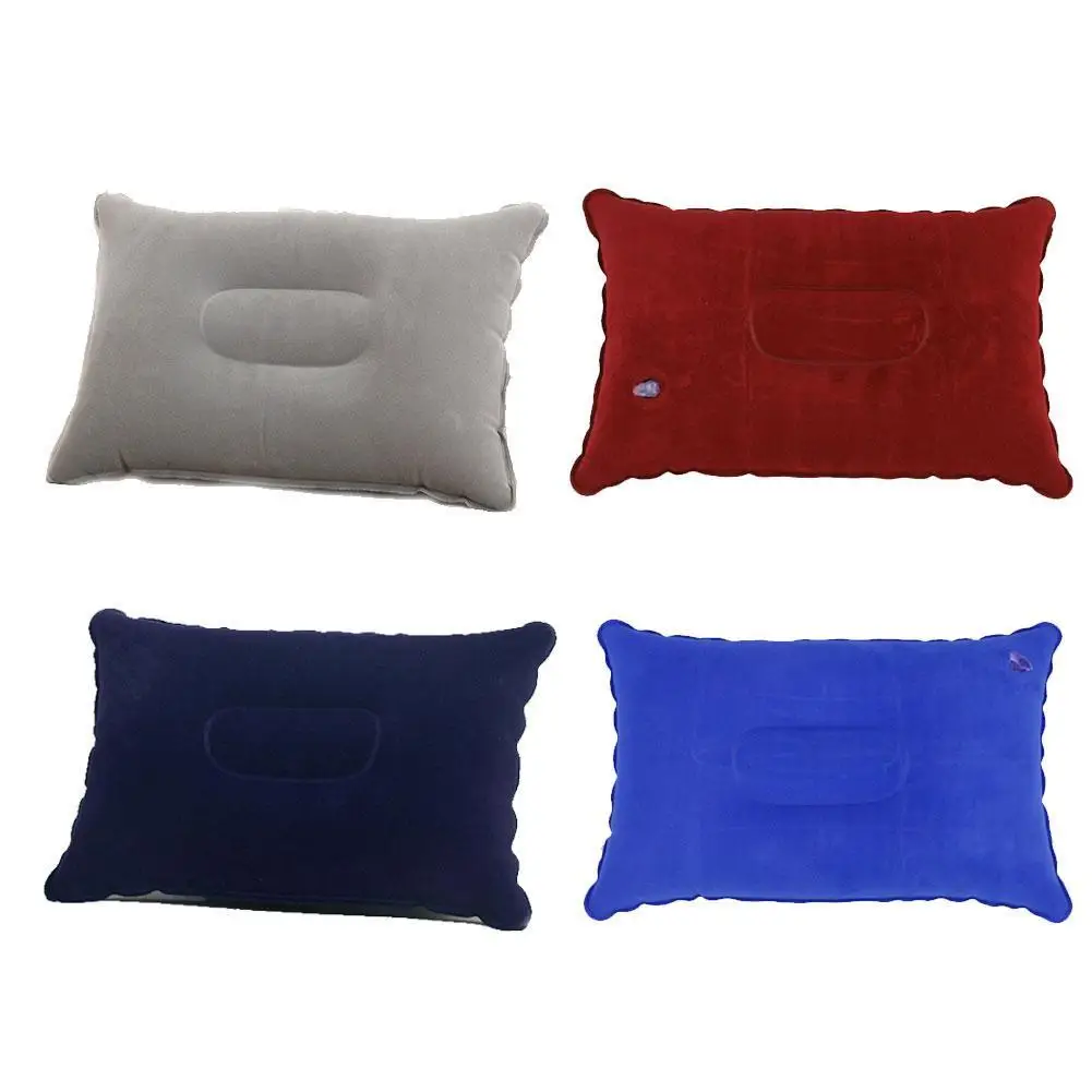 

Outdoor Flocking Pillow Rectangular Inflatable Pillow Travel Camping Portable Nap Companion Square Pillow Soft Breathable