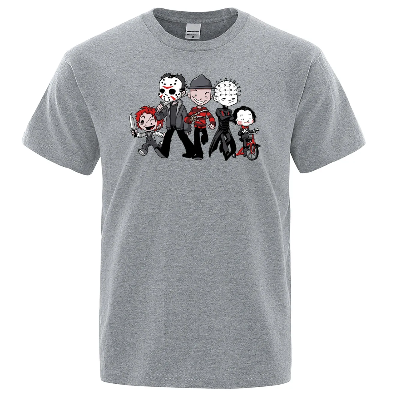 

Летняя Хлопковая мужская футболка с коротким рукавом, забавный Топ для Хэллоуина с изображением пейзажа маниака, фильма «ужасы», тематичес...