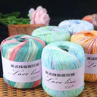 segment dyed fancy lace thread no 3 pure cotton woven wool diy handmade worsted tube yarn baby thread milk cotton