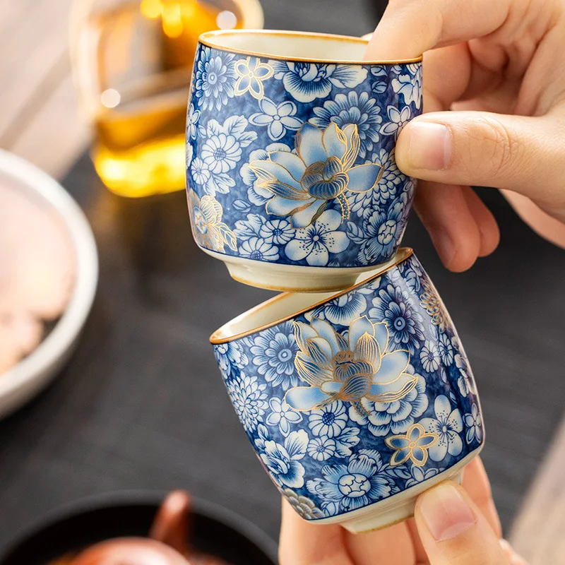 Ru Kiln New Gold Wanhua Персональная чашка Керамическая для чая Китайская домашняя Чашка