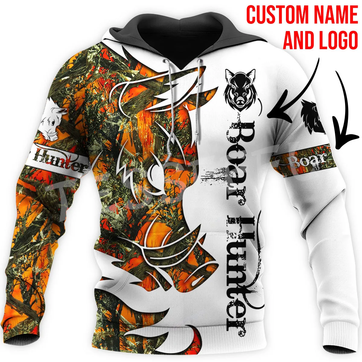 

NewFashion Custom Name Boar Hunting Camo Hunter Tattoo 3DPrint Harajuku Pullover Streetwear Unisex Casual Funny Jacket Hoodies !