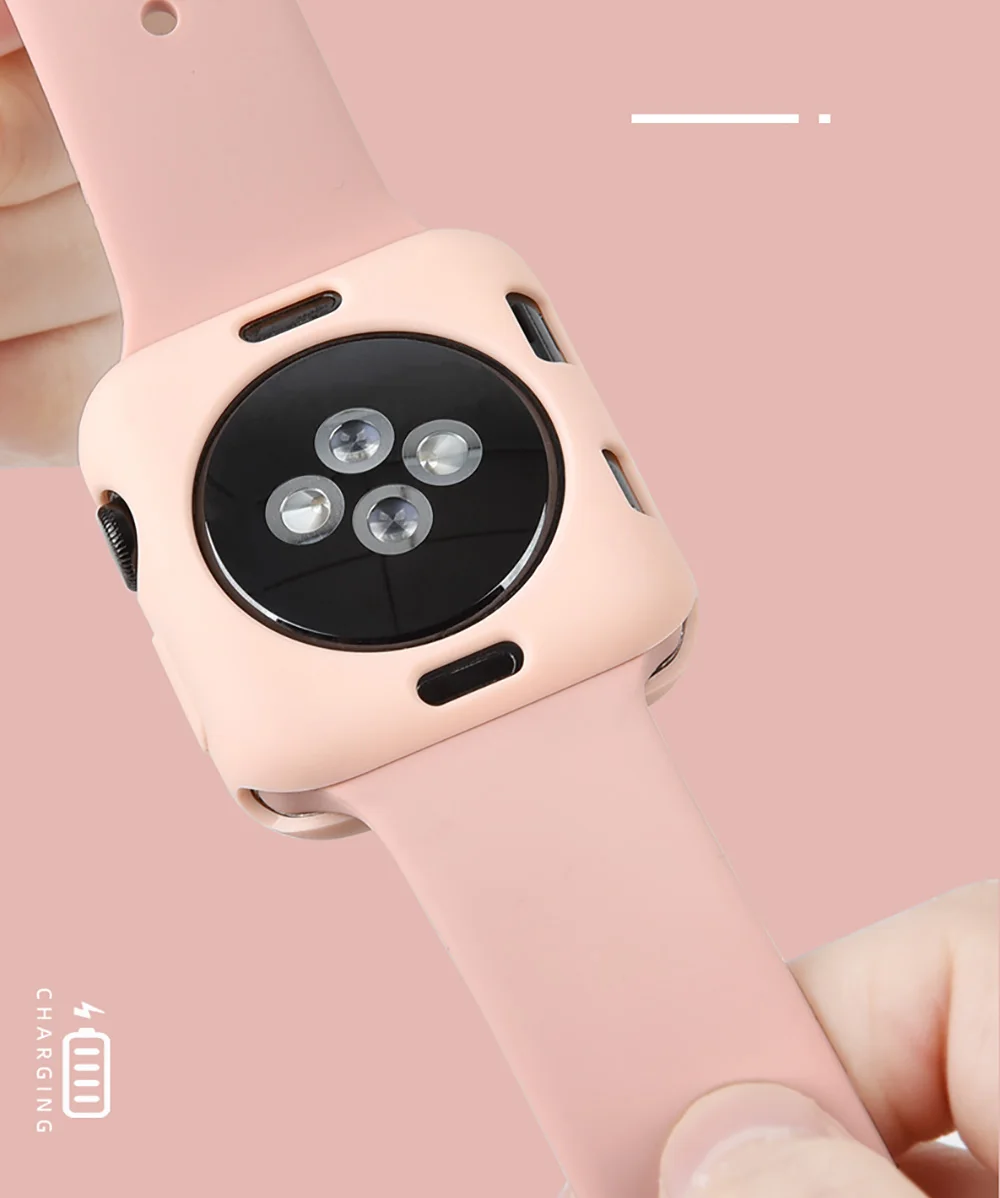 Candy Soft Silicone Case for Apple Watch 3 2 1 42MM 38MM Cover Protection Shell for iWatch 4 5 6 SE 40MM 44MM Watch Bumper