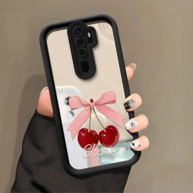 Милый чехол Cherry для Samsung Galaxy F54 F42 5G F41 F15 F05 F04 Чехол F23 F13 F12 Fashion Bow Girly Mirror Cover