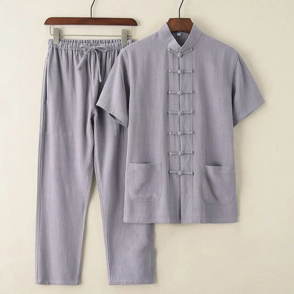 Утренняя тренировочная одежда в китайском ретро-стиле мужской костюм с топом