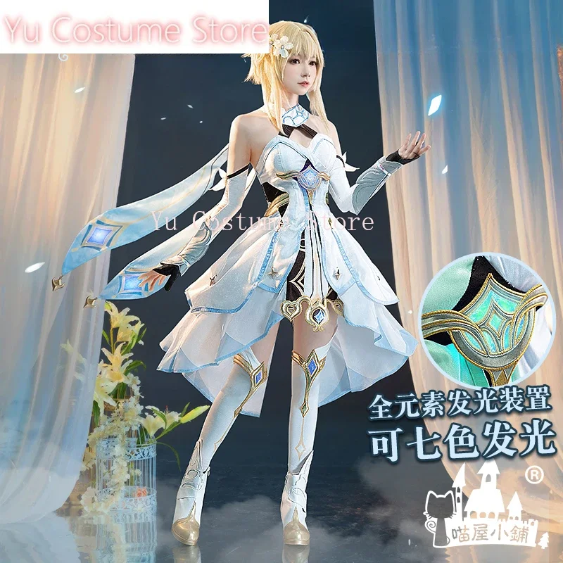 Genshin Impact Traveler Lumine игровой костюм элегантное платье прекрасная униформа косплей