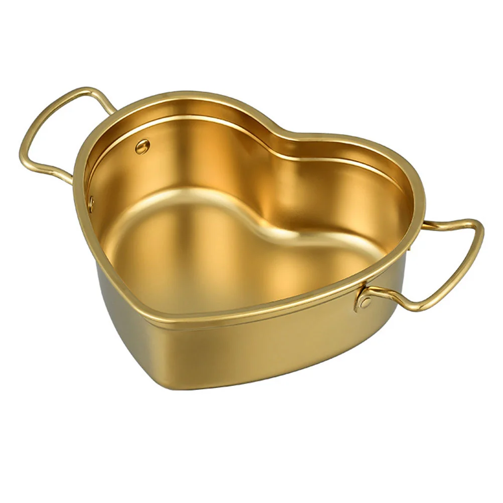 

Pot Soup Pan Stainless Pasta Steel Cooking Warmer Korean Cooker Noodle Bowl Ramyun Ramen Replacement Kitchen Stew Heart Shaped