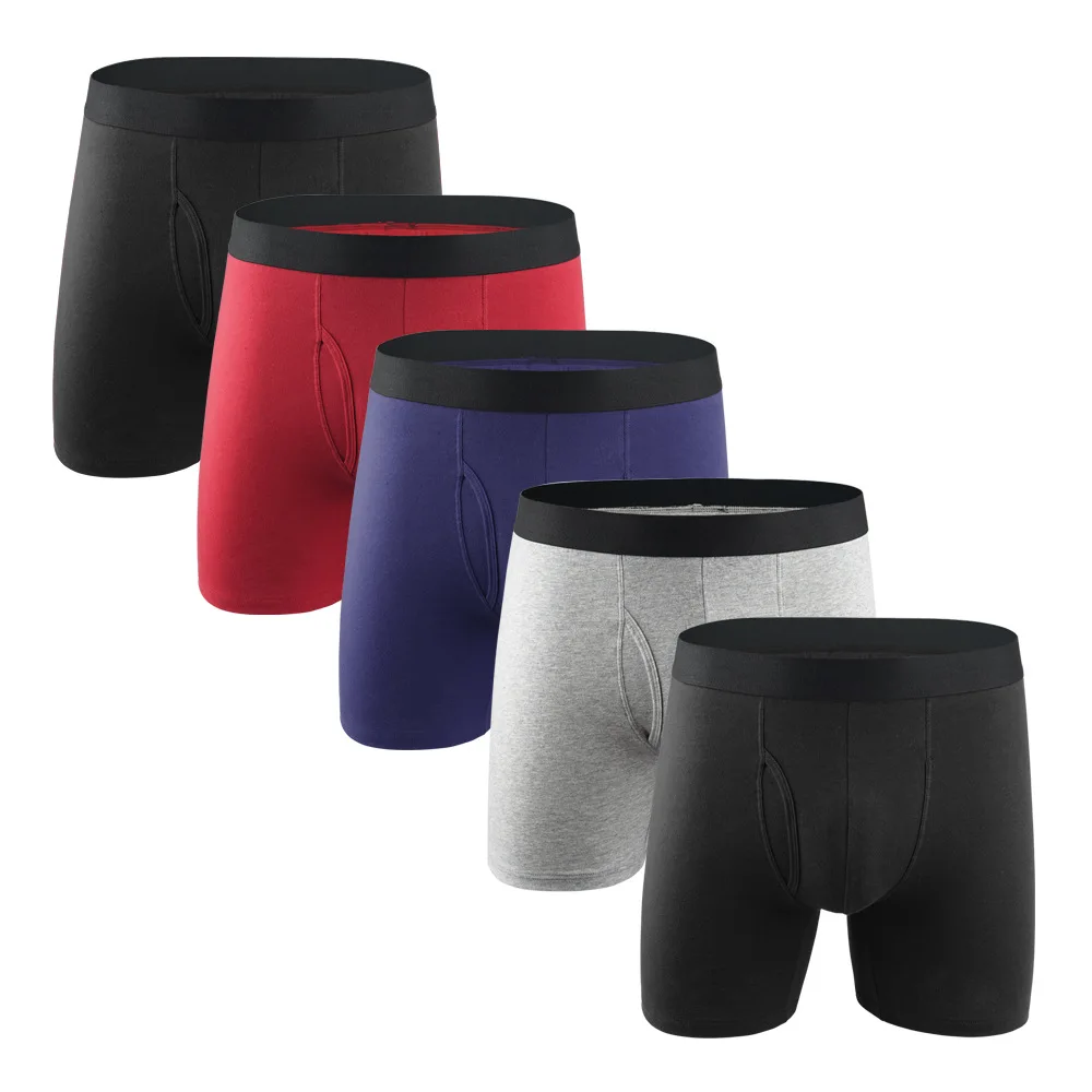 

Long Men Boxer Underwear Man Sports Boxer Shorts Mens Cotton Long Leg Boxers Underpants Quality Sexy Pouch Panties