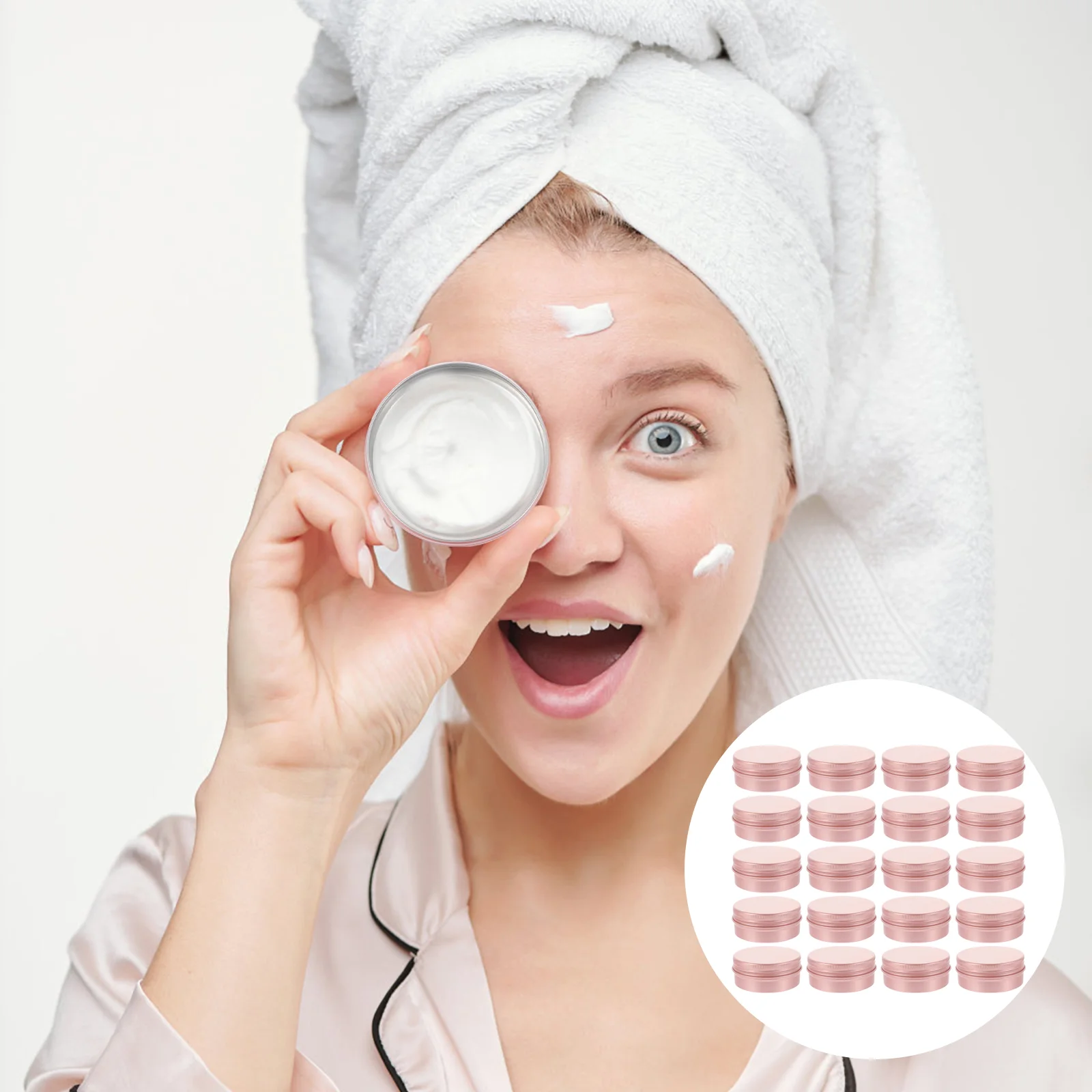 

30 многоразовых контейнеров для бутылок, алюминиевая коробка, Круглый держатель для свечей и крема