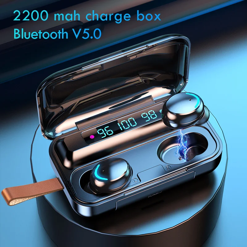 

TWS Fone Bluetooth Earphones 2200mAh Charging Box Wireless Headphone Stereo Sports Waterproof Earbuds Headsets With Microphone