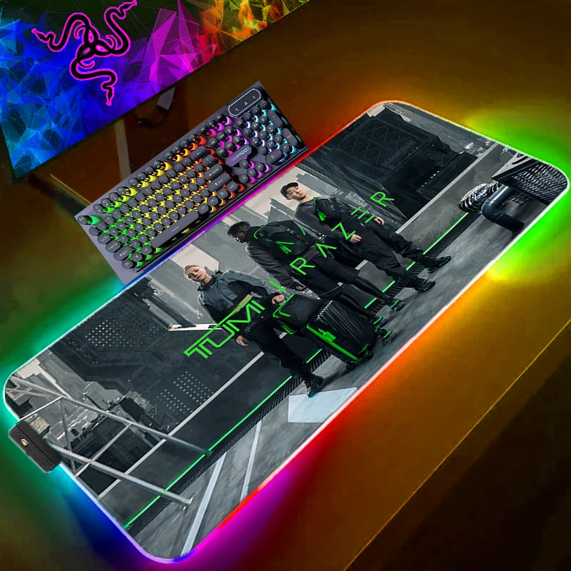 

Goliathus Razer TUMI Luxury Brand Backlight Gaming Mouse Pad RGB Seepd Mousepad Computer Desk Mat Gamer Keyboard LED Carpet Rug