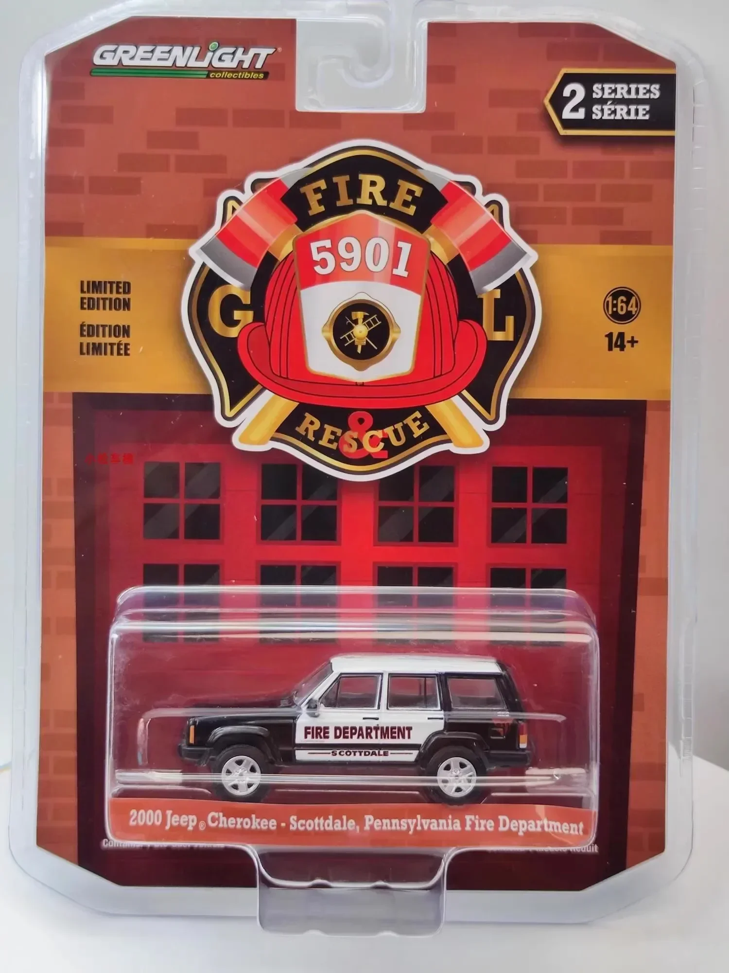 1:64 2000 Jeep Cherokee-Scottdale Pennsylvania Fire Department литая под давлением модель автомобиля из
