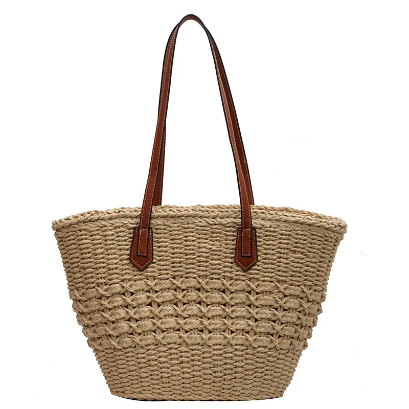 Женская соломенная сумка большой вместимости летняя пляжная для отдыха модная
