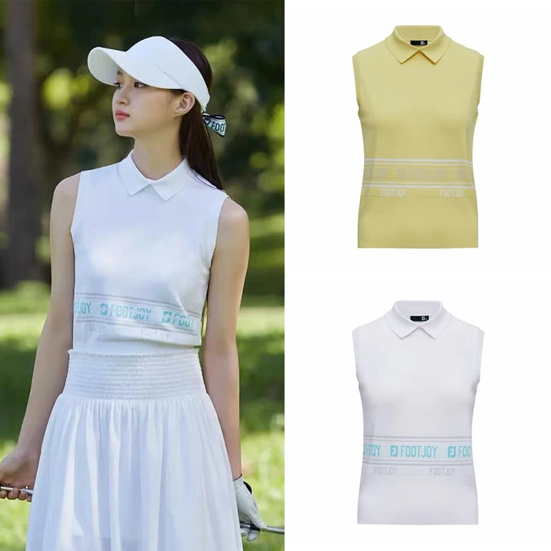 

2023 Golf Wear Women New Summer Outdoor Sports Leisure Slim Fit Polo Tank Top Knitted Sleeveless Breathable SC Golf Vest