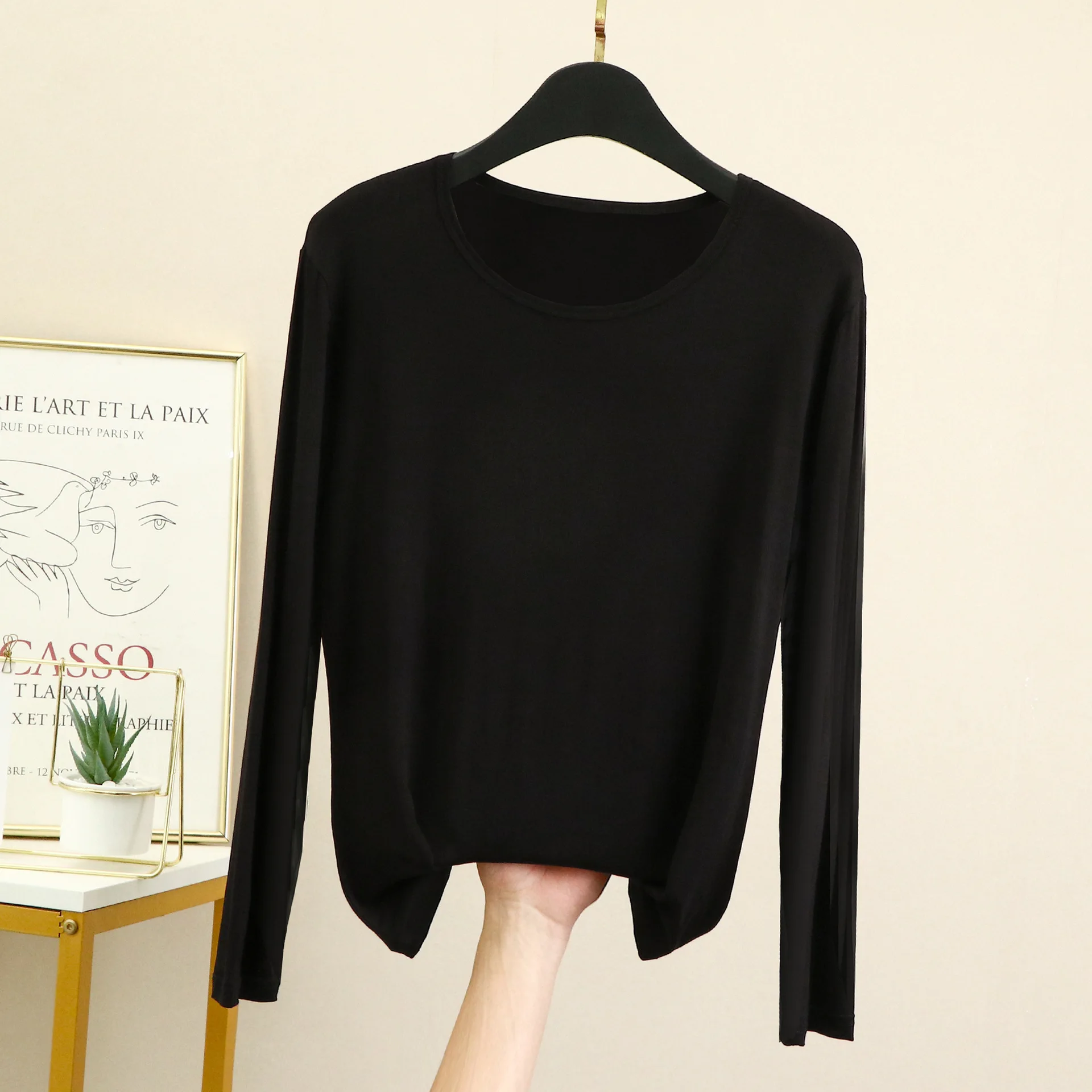 Modal Pajamas Women Tops Casual Bottoming Body Beauty Wear Inside Sculpting Elasticity Clothes Shape Gather Thermal Underwear