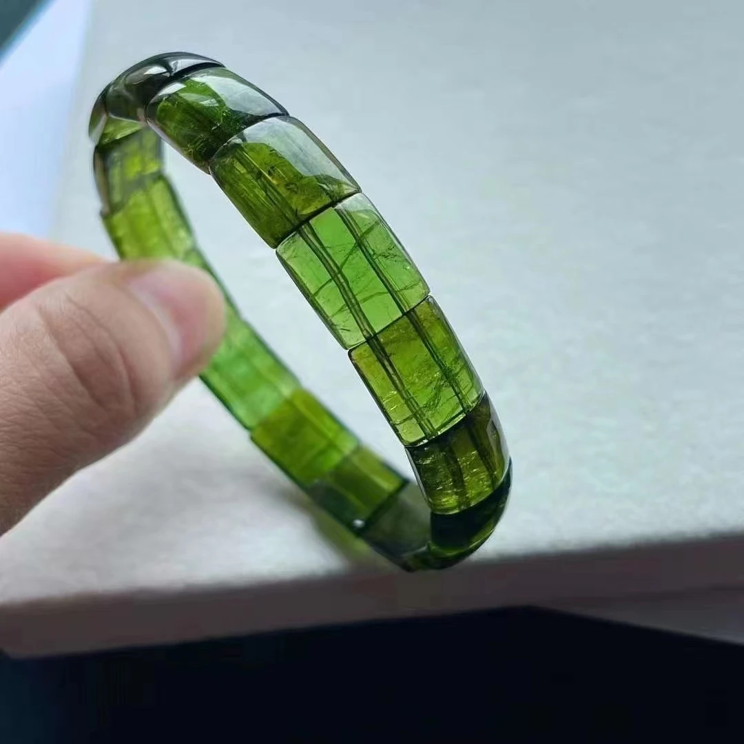 Женские прямоугольные бусины 10 х4 мм с красным турмалином