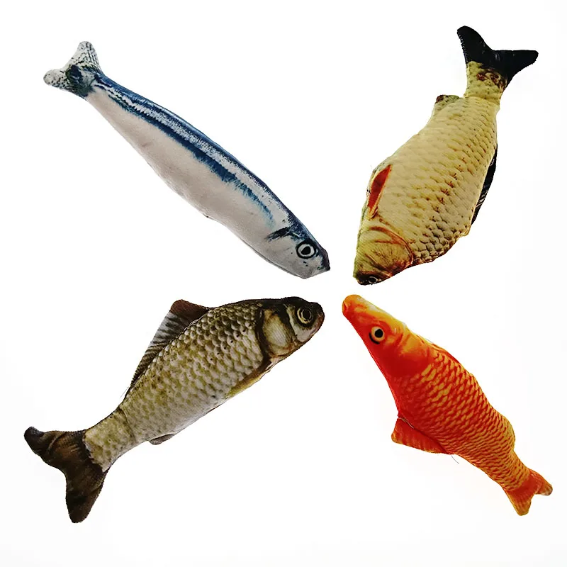 Игрушка для кошек 18 см рыба плюшевая Когтеточка игрушка Интерактивная кошачья