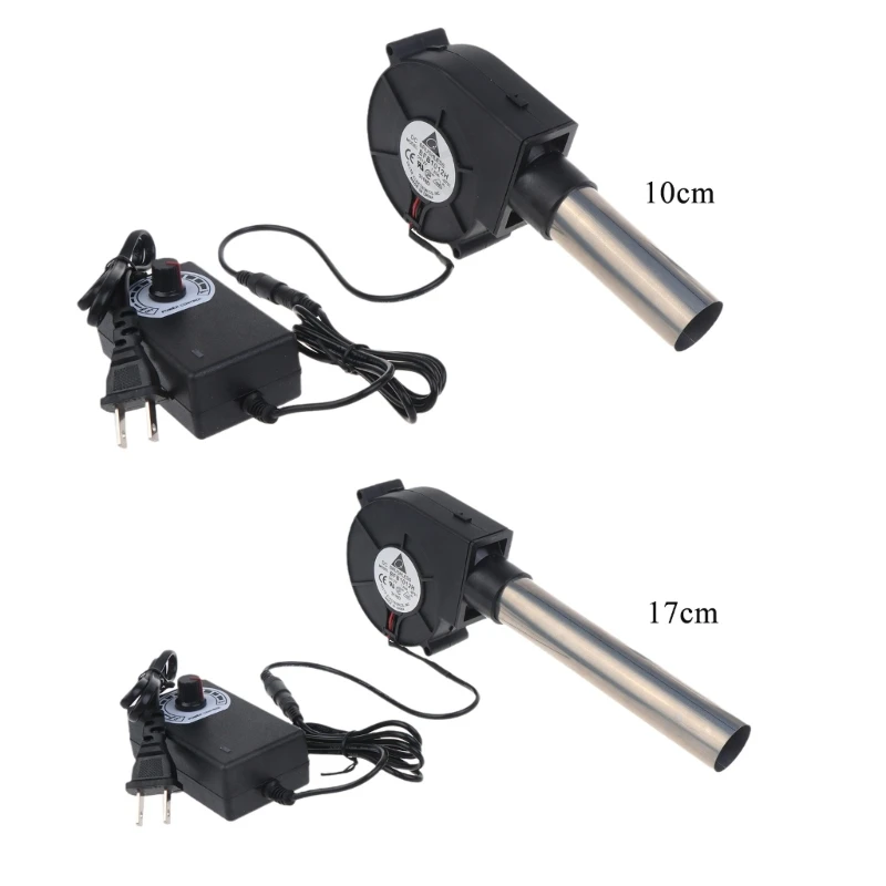 

E9LD BBQ Air Blower Portable BBQ Fan Air Blower Handheld Barbecue Fan 12V US Plug
