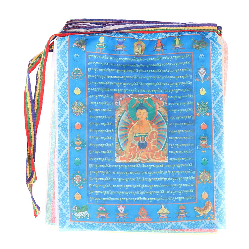 

Religious Flags Tibetan Buddhist Supplies Colour Print Prayer Flag Artificial Silk Tibet Lung Ta Banner Scriptures Garden Flags