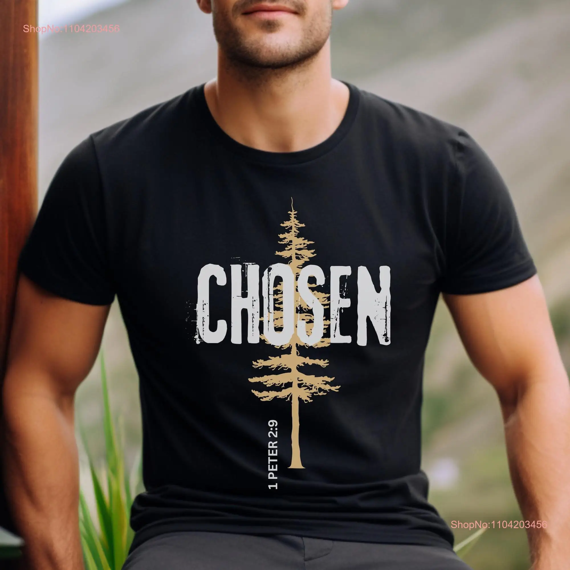 Выбранная мужская христианская футболка Христианство для него Одежда со стихами