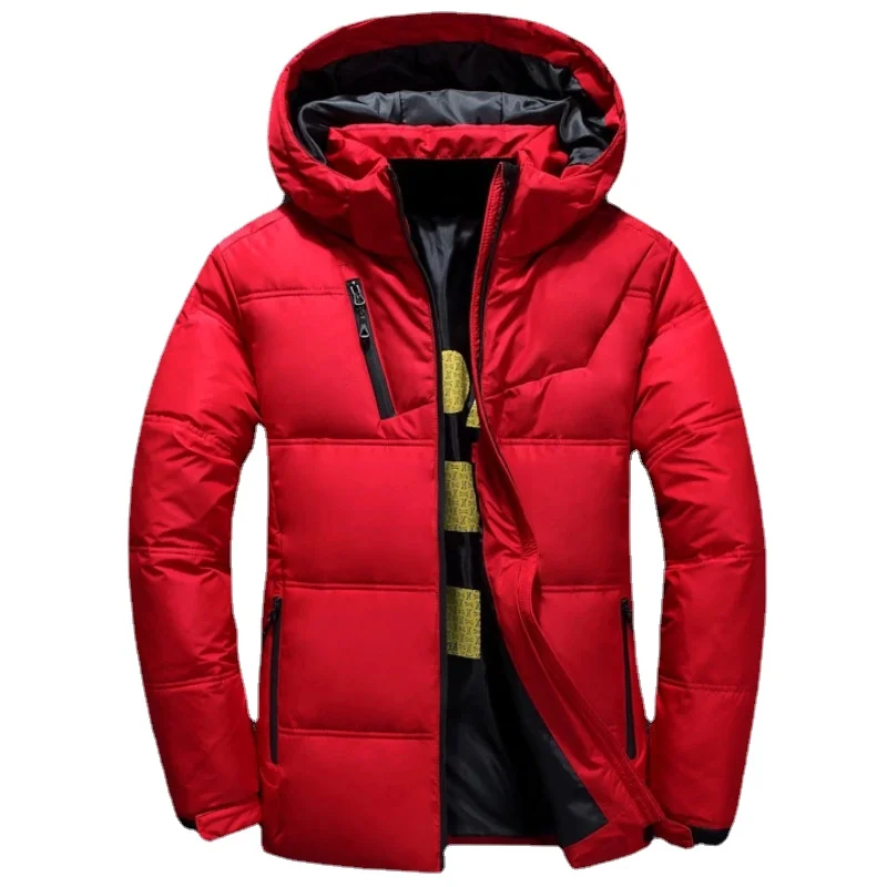 

Winter Warm Men Jacket Coat Casual Autumn Stand Collar Puffer Thick Hat White Duck Parka Male Hoodie Down Jacket With Hood Xуди