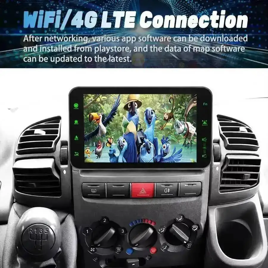 Фото Автомагнитола Android 15 для Fiat Ducato, Citroen Jumper, Peugeot Boxer 2002-2006 с GPS-навигацией, экраном, CarPlay, Wi-Fi и 4G №2