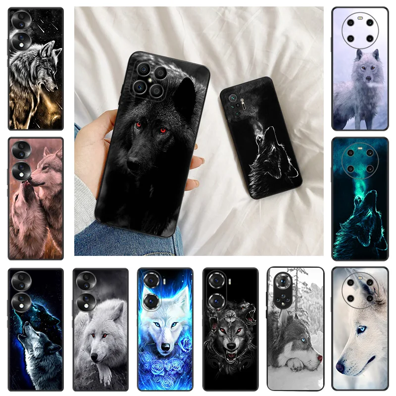 

Soft Phone Cases For Honor 80 X8 8X X9A X7 X6 X5 70 60 50 30i 20 Magic 5 4 Snow Wolf Moon Huawei Mate 20 Lite Black Matte Cover