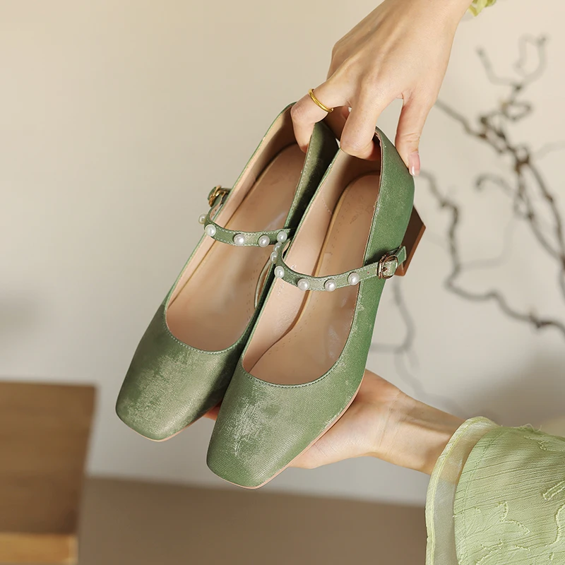 Женские туфли-лодочки из микрофибры с квадратным носком 22-2024 см