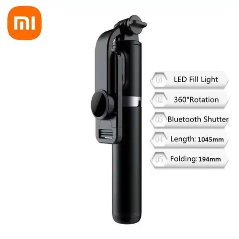 Xiaomi Selfie Stick 1045mm Wireless Bluetooth LED Fill Light Extended Tripod With Remote Shutter For Android Ios Cellphone