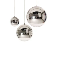 sandyha nordic led pendant lights minimalism mirror ball glass globe living dining room bedroom home decor suspension luminaire