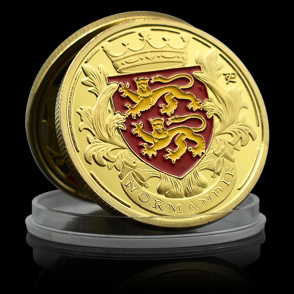 

Gold Coin of France Normandie Grasse Challenge Coin Commemorative Medal Badge In Capsule Souvenir Festival Gift