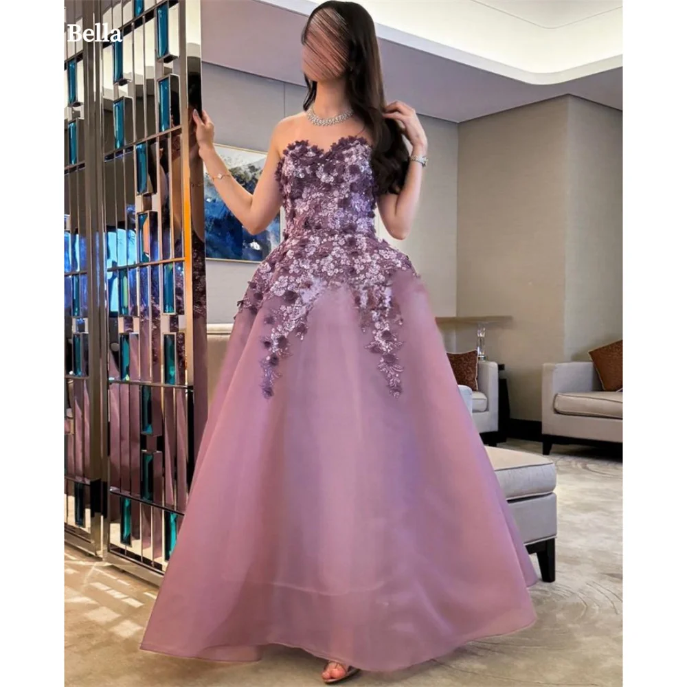 Женское вечернее Платье Bella Philosophy Розовое Бальное из Органзы без бретелек с