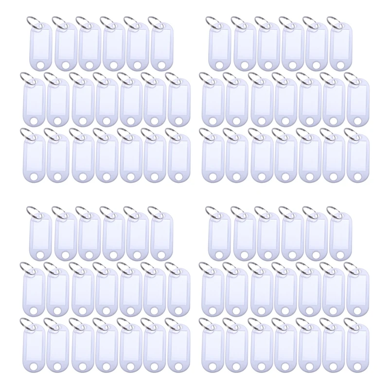 

White Portable Plastic Key Fob Key Tag ID Labels 80 Pieces