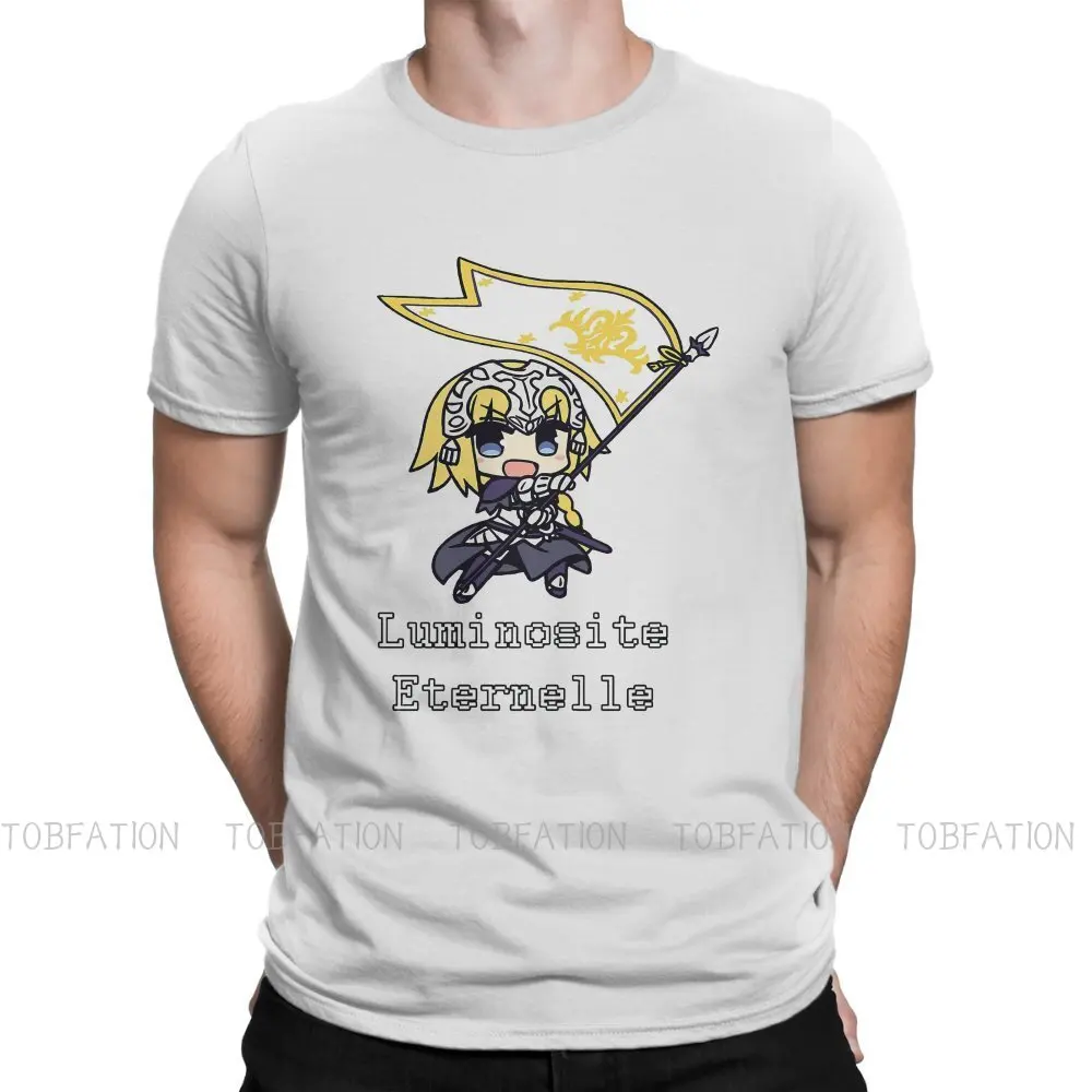 

Jeanne Chibi Banner Hipster TShirts Fate Grand Order Anime Male Graphic Pure Cotton Streetwear T Shirt O Neck Oversized
