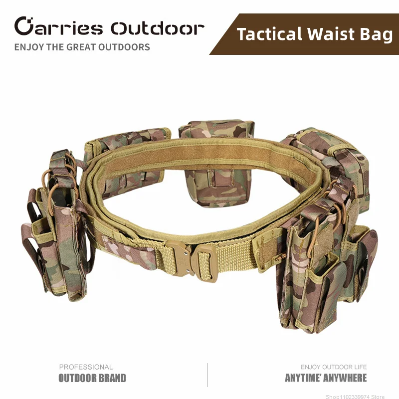 

6 in 1 Tactical Waist Bag Outdoor Multifunction Climbing Storage Bag Hiking Hunting Military Pouch Belt Pocket Bag