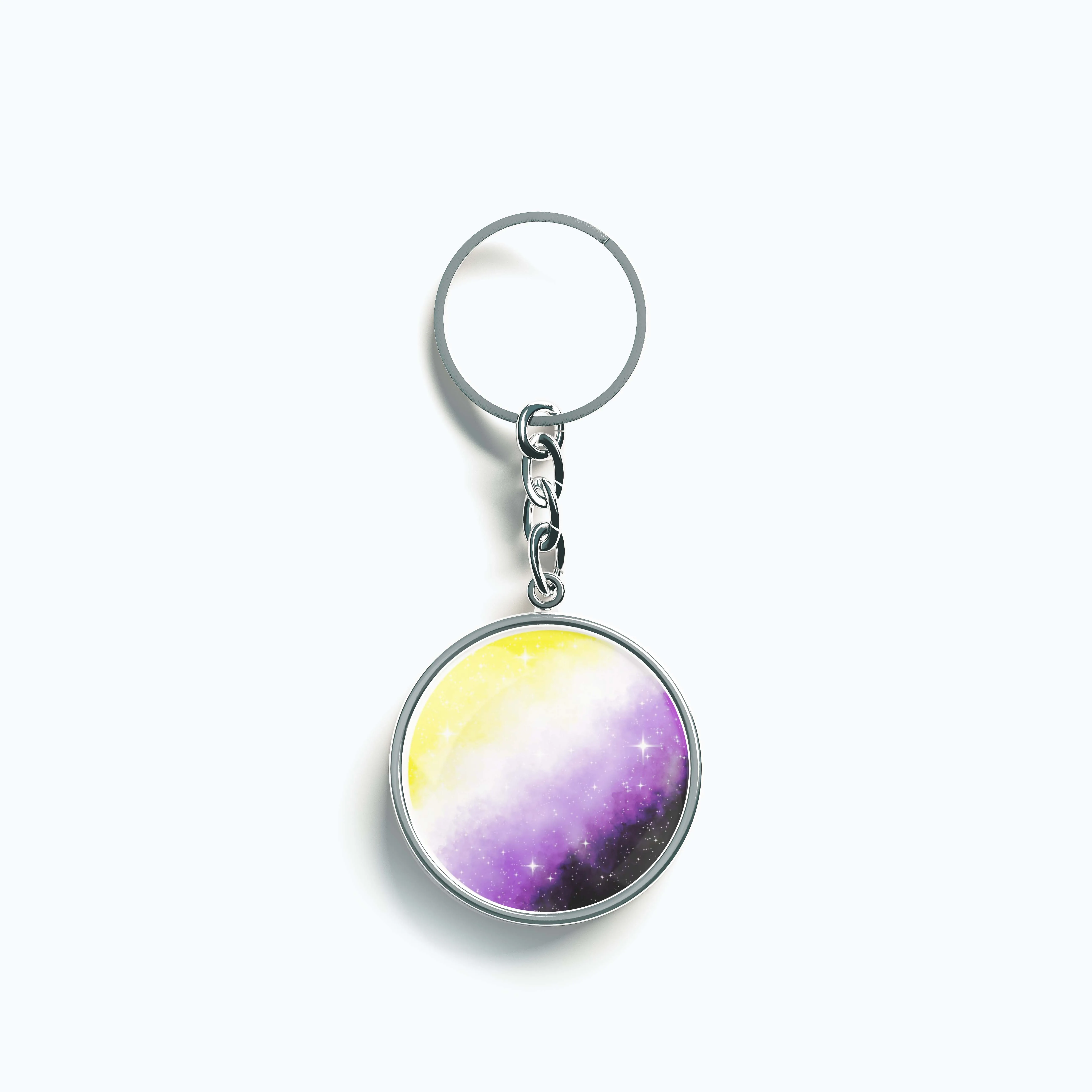 Несдвоичный флаг гордости брелок с галактикой ювелирные изделия подвеска