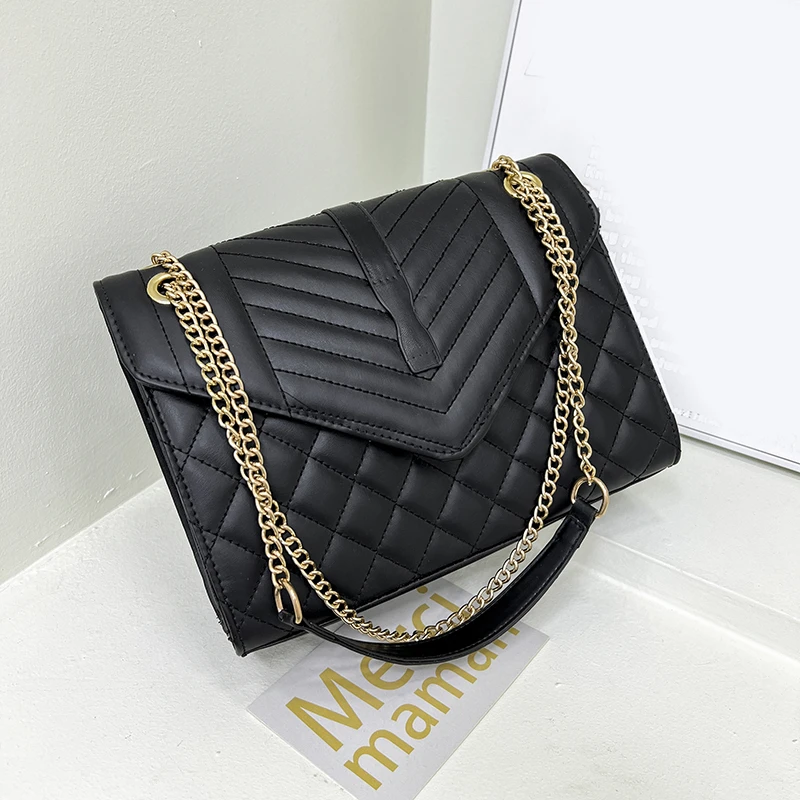 Fashion Women's Bag 2023 Trend Zipper Stripe European And American Flip Horizontal Square Double Chain White Pink Shoulder Bags